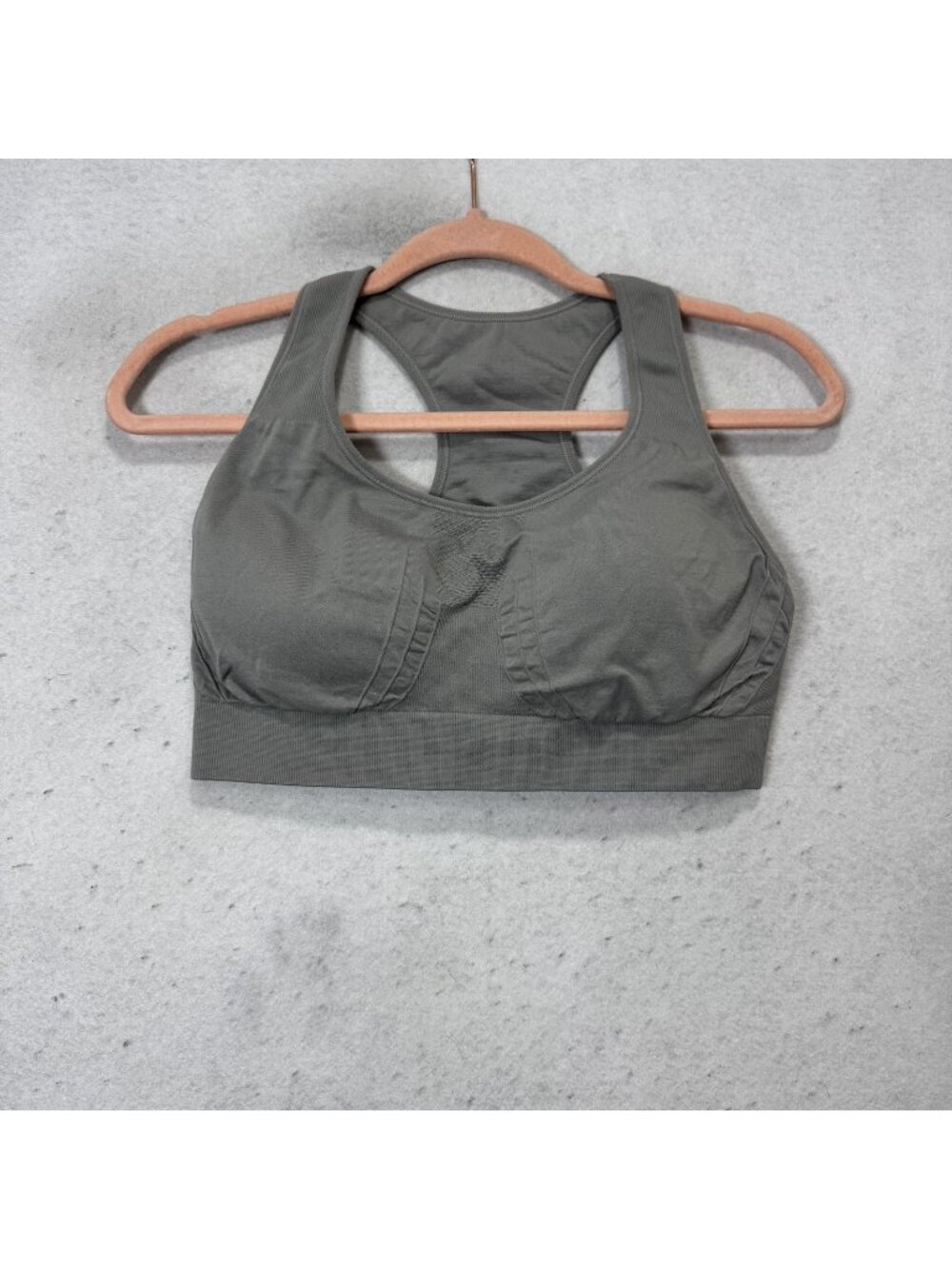 NOWSUNDAY Sports Bra Womens 2XL Gray Racerback Stretch Knit Yoga Top Athletic